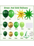 Green & Gold Balloon Garland Kit For 2025 Graduation, Birthdays, Luau & Parties