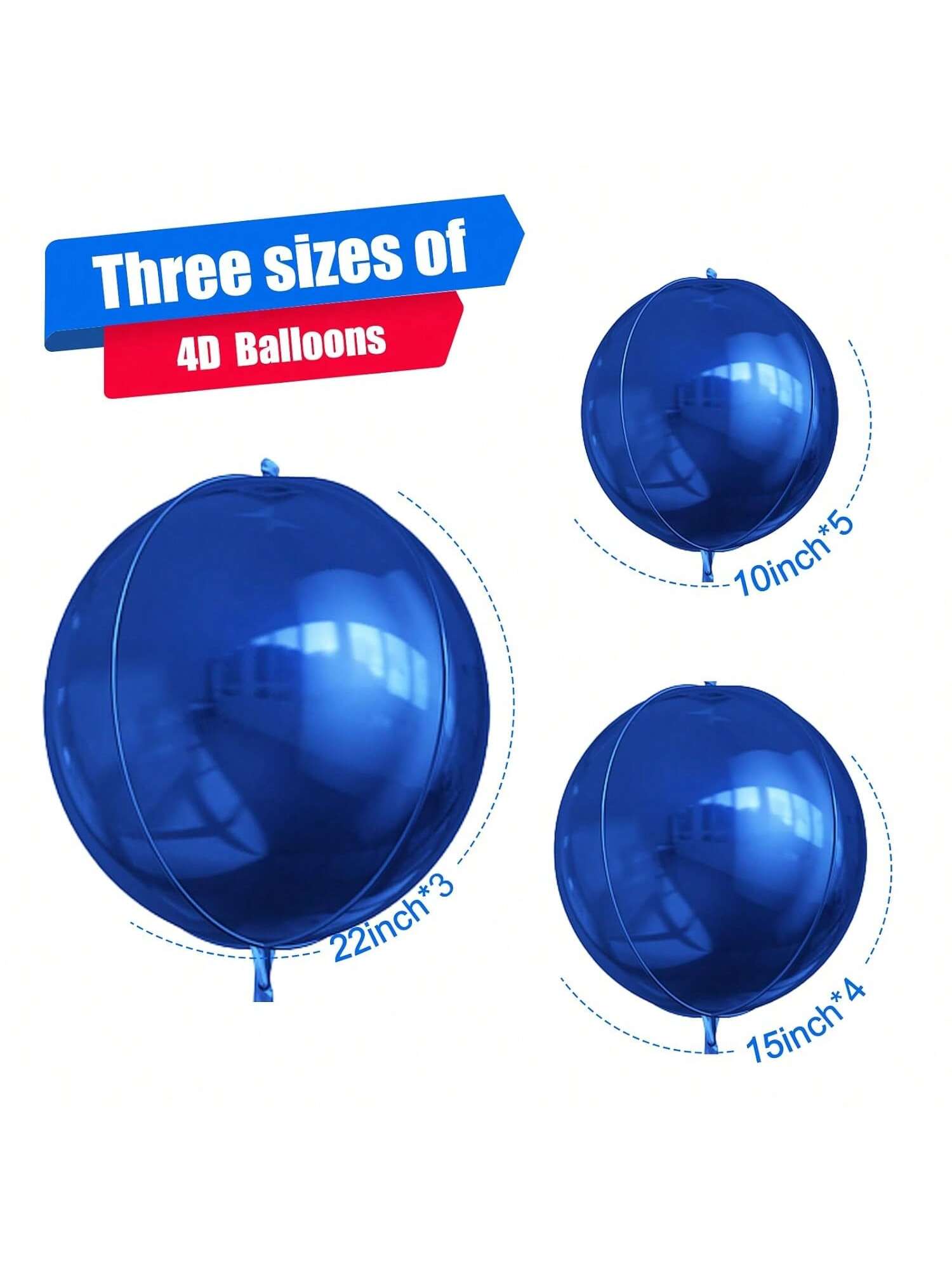 12pcs Metallic 4D Foil Balloons 22 15 10 Inch for Birthday Graduation Party Decor