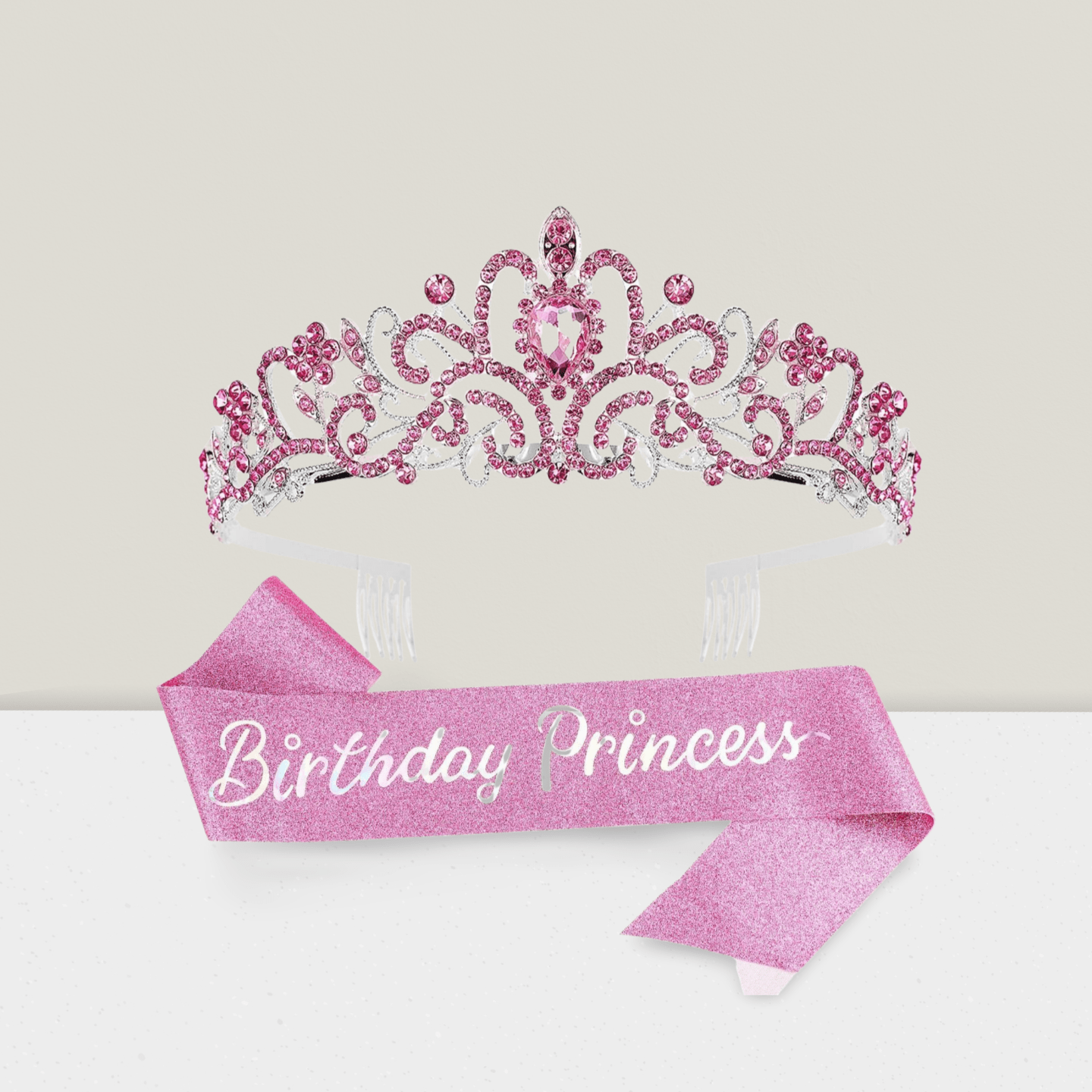 Birthday Princess Set Tiara Sash and Party Accessories for Celebration