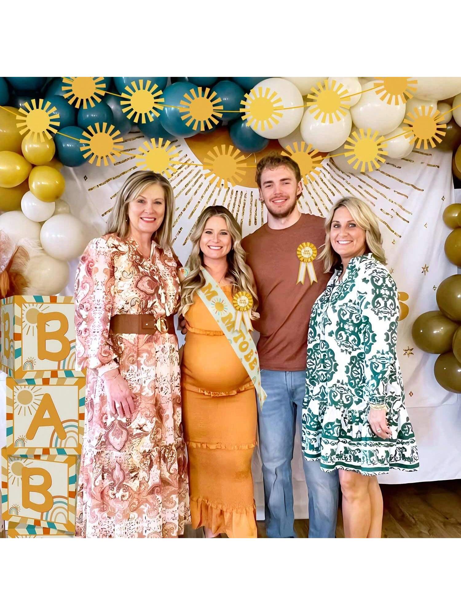 Here Comes the Showers Boho Sun Sash & Corsage Set for Mom & Dad