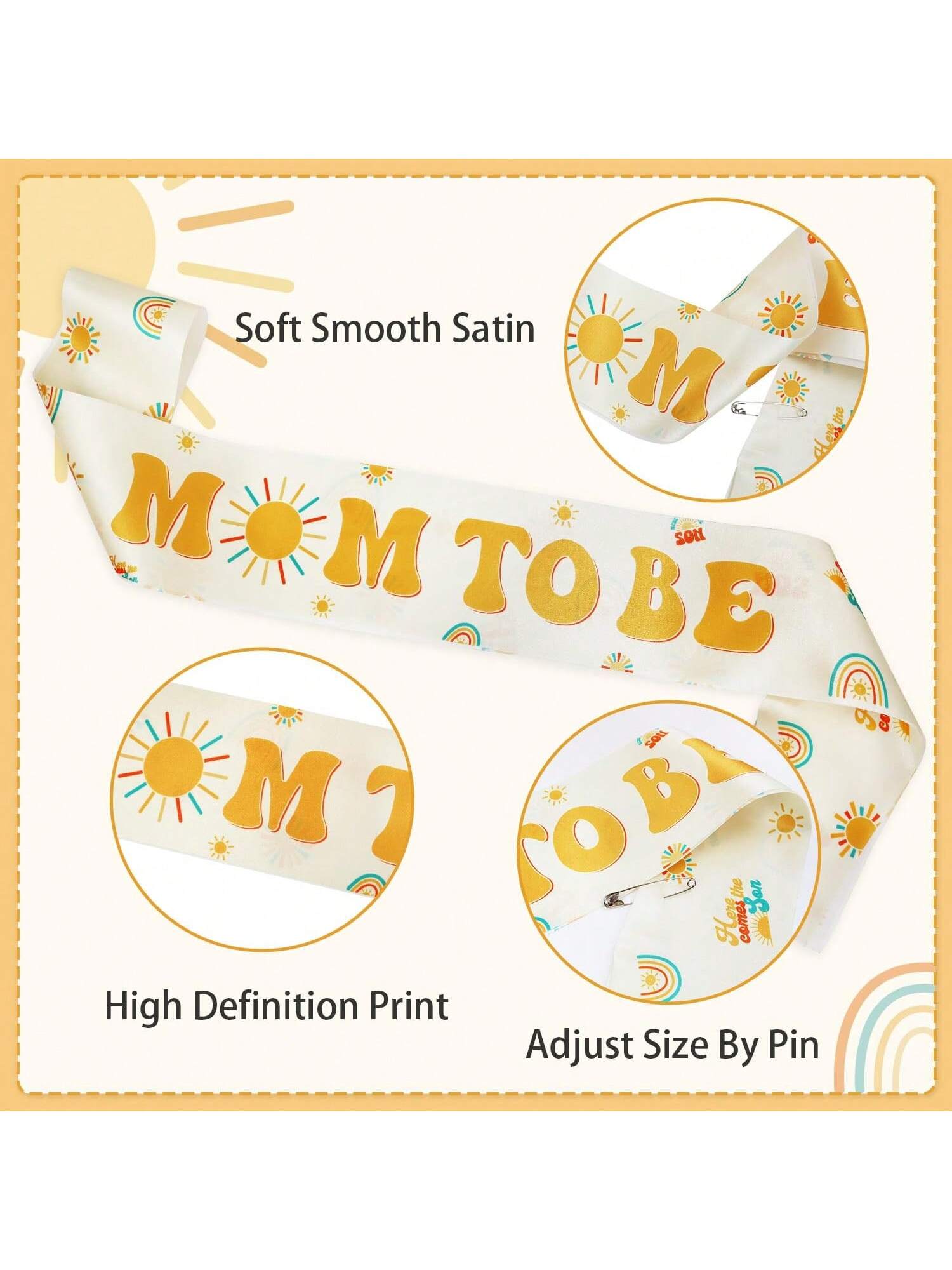 Here Comes the Showers Boho Sun Sash & Corsage Set for Mom & Dad