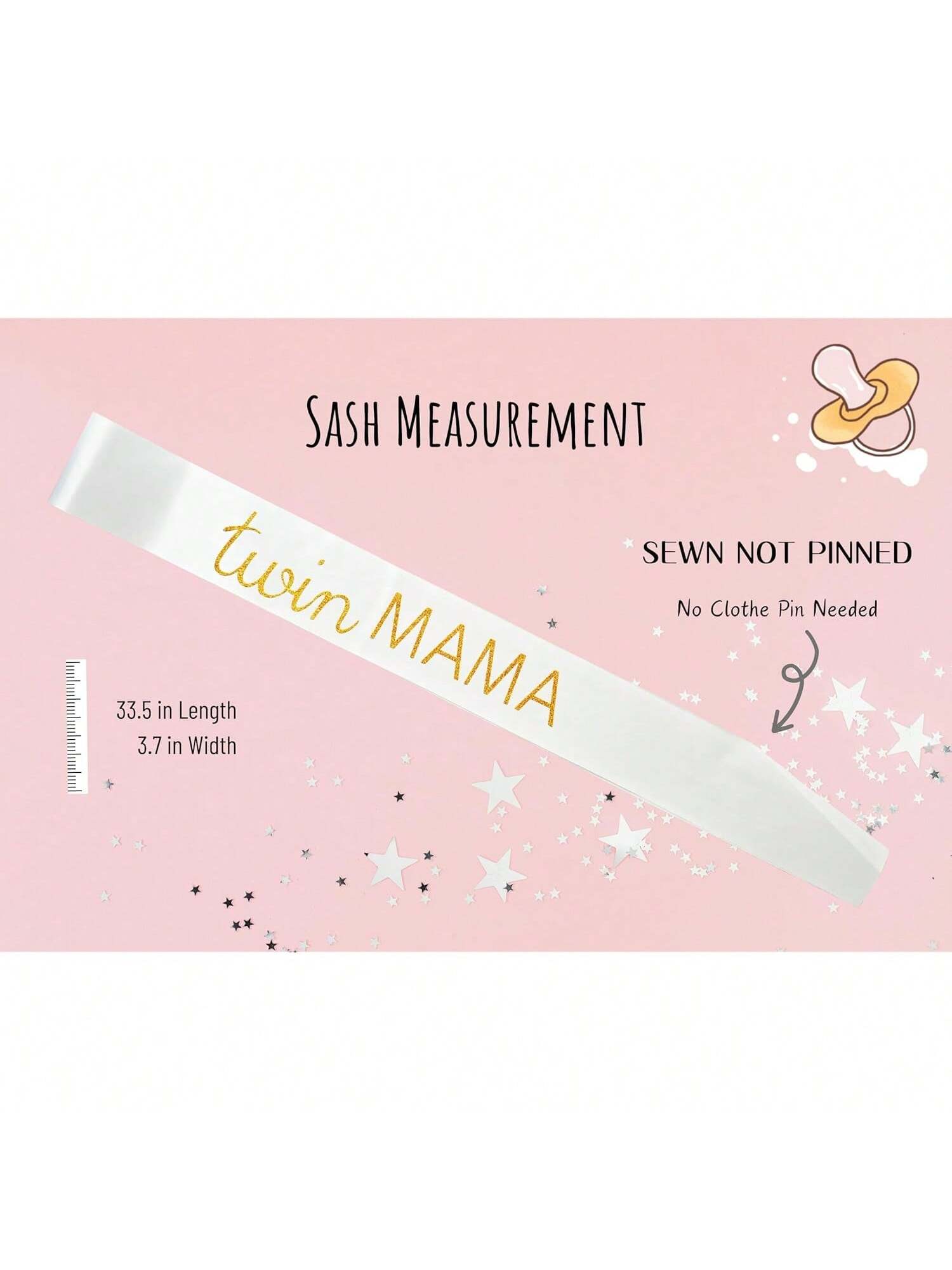 Twin Mama and Mommy of Twins Sash Set for Showers Gender Reveal and Pregnancy Decor