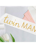 Twin Mama and Mommy of Twins Sash Set for Showers Gender Reveal and Pregnancy Decor