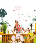 100 Pc Hawaiian Luau Confetti with Pineapple Flowers & Palm Leaves for Parties