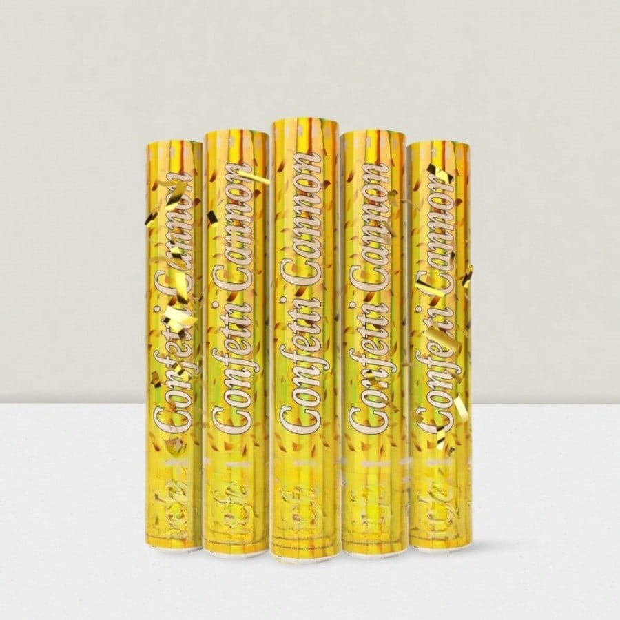 5-Pack 12in Gold Confetti Poppers for New Year Weddings Birthdays and Parties