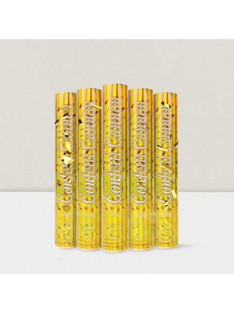 5-Pack 12in Gold Confetti Poppers for New Year Weddings Birthdays and Parties