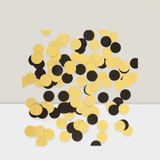 200 Pc Gold and Black Glitter Circle Confetti 1.2 Inch for Party Decor
