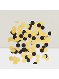 200 Pc Gold and Black Glitter Circle Confetti 1.2 Inch for Party Decor