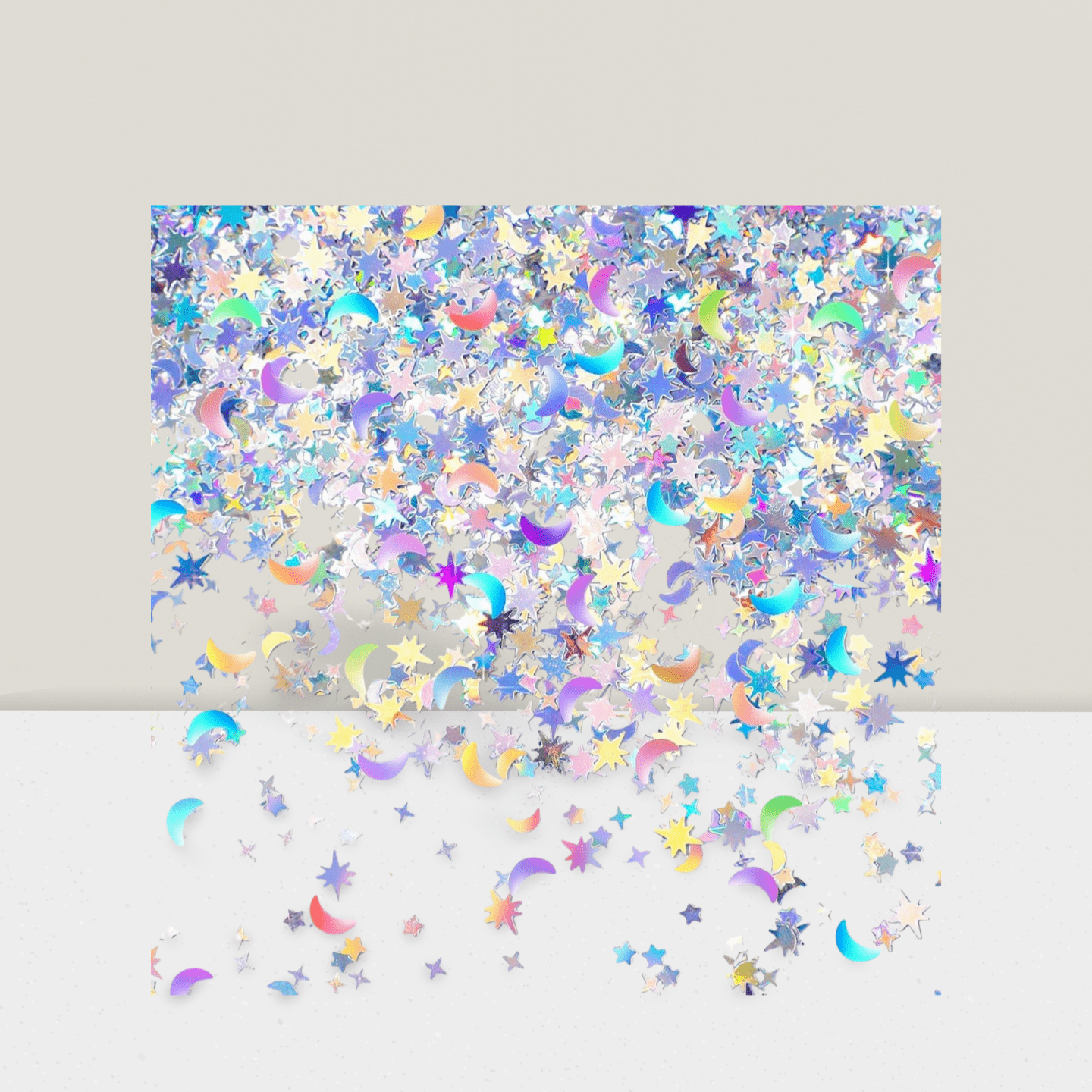 2.1 Oz Silver Holographic Star and Moon Confetti for Party DIY and Decor
