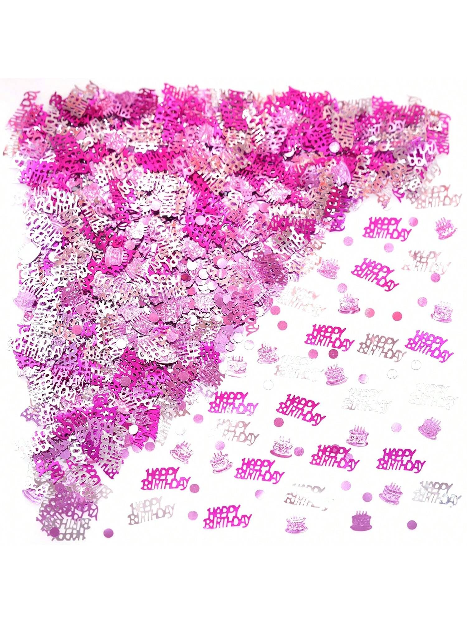 60g Hot Pink and Purple Birthday Confetti Foil Sprinkles for Party and Shower Decor