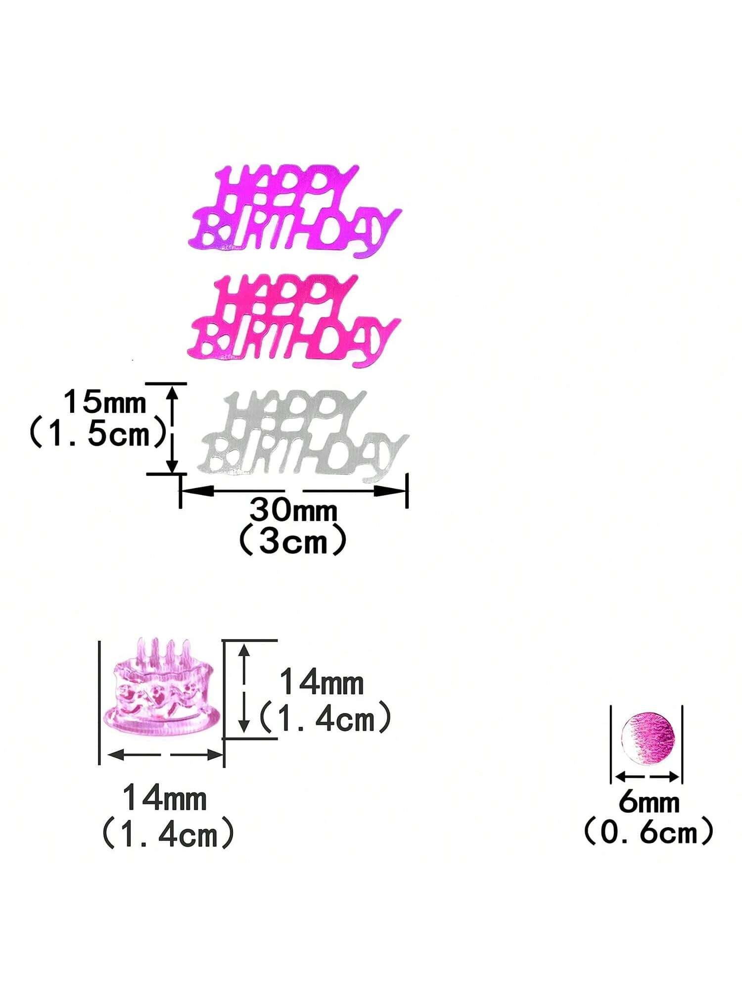 60g Hot Pink and Purple Birthday Confetti Foil Sprinkles for Party and Shower Decor