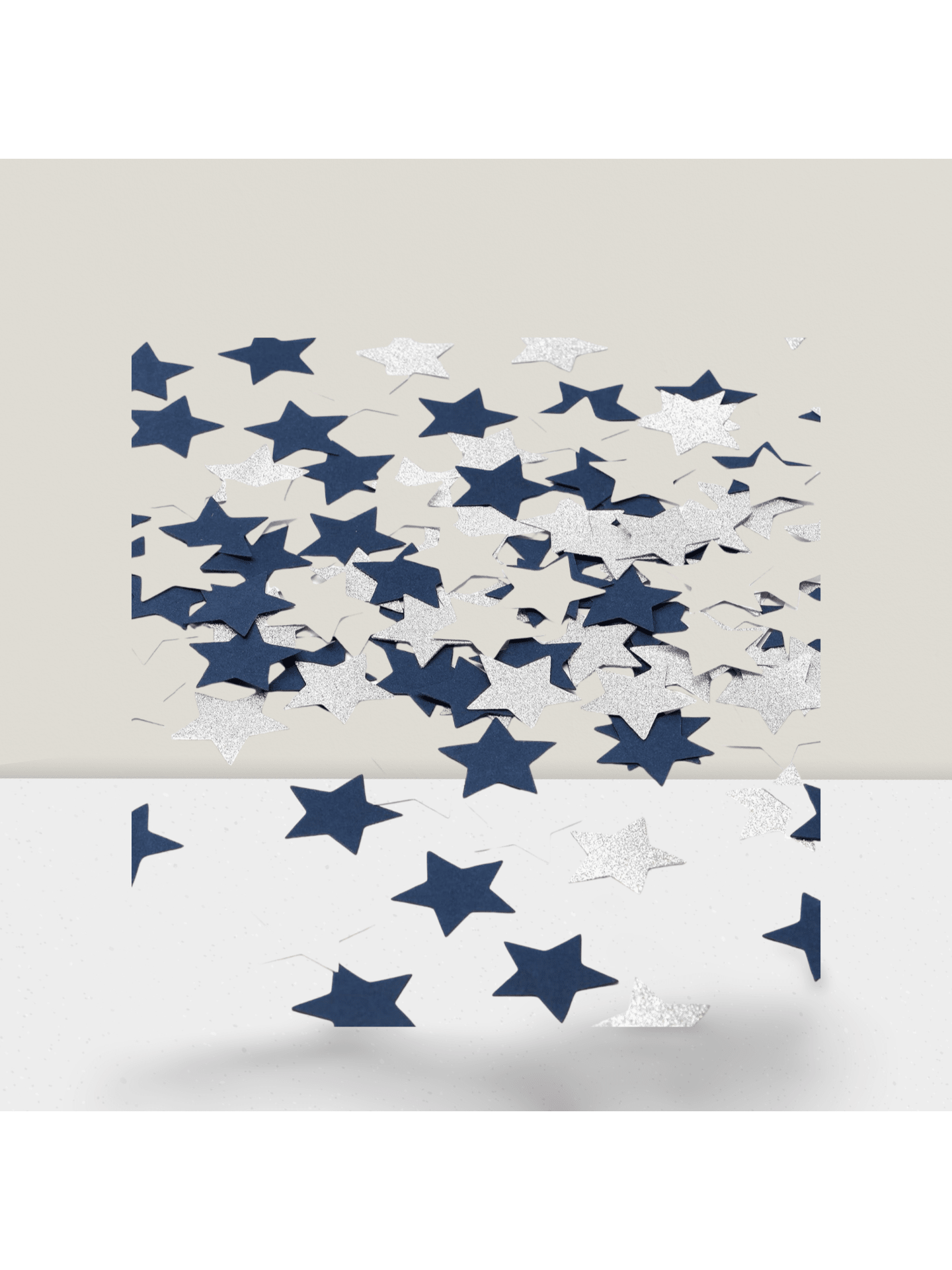 300 Pc Navy White Silver Glitter Confetti Circles for Parties Showers and Weddings