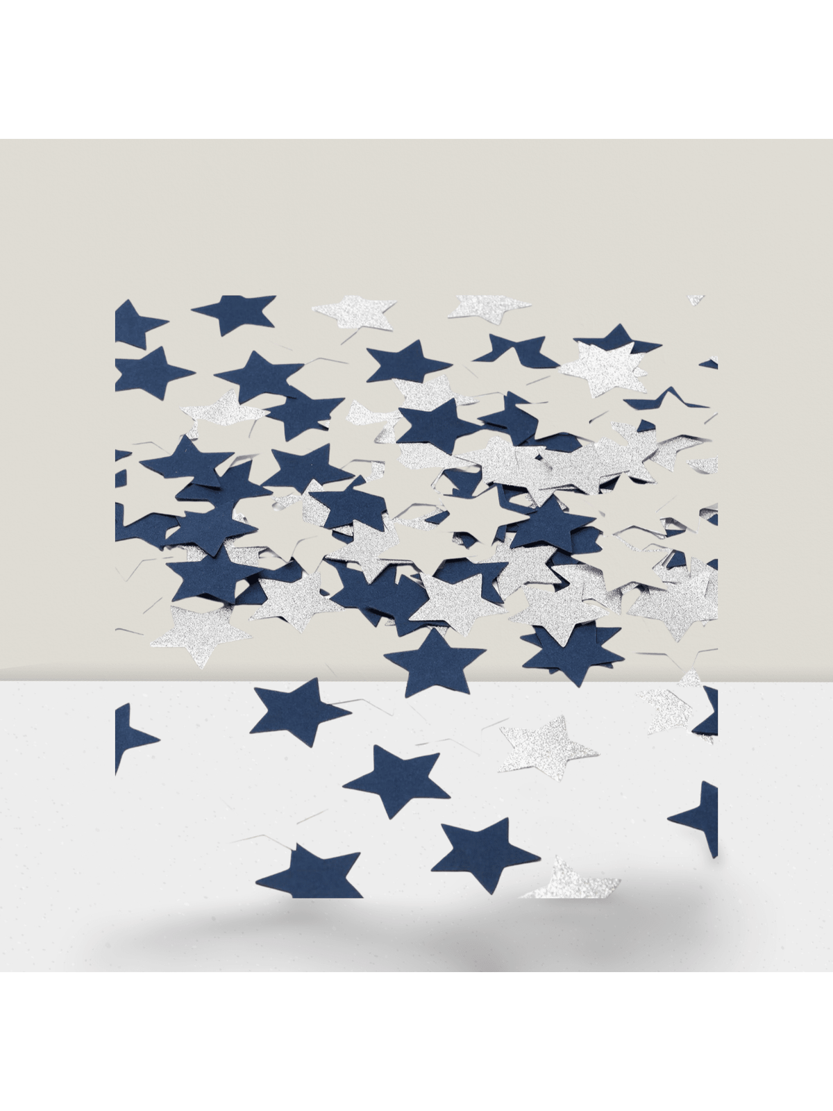 300 Pc Navy White Silver Glitter Confetti Circles for Parties Showers and Weddings