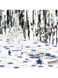 300 Pc Navy White Silver Glitter Confetti Circles for Parties Showers and Weddings