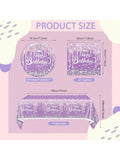 41pcs Purple Birthday Party Set Plates Napkins Tablecloth for 20 Guests