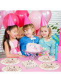 50PCS Pink Rose Gold Birthday Plates & Napkins Disposable Party Set