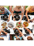 Black and Gold 50th Party Set for 24 Plates Napkins Tablecloth