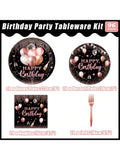 96pc Rose Gold Party Set For 24 Plates, Napkins & Tableware For  Birthday Parties
