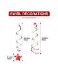 30 Rainbow Star Hanging Swirls Foil Ceiling Decor for Birthdays and Parties