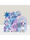 133 Pc Blue and Purple Balloon Garland Kit with Snowflake Foil for Winter Party