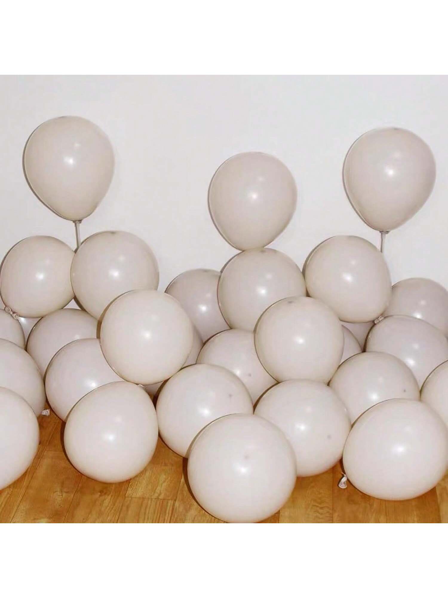 150-Piece Sand and White Balloons in Various Sizes for Garland and Arch Decor