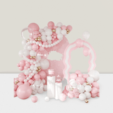 Pastel Pink, White & Gold Balloon Arch Kit For Birthday, Wedding, Or Showers  Decor
