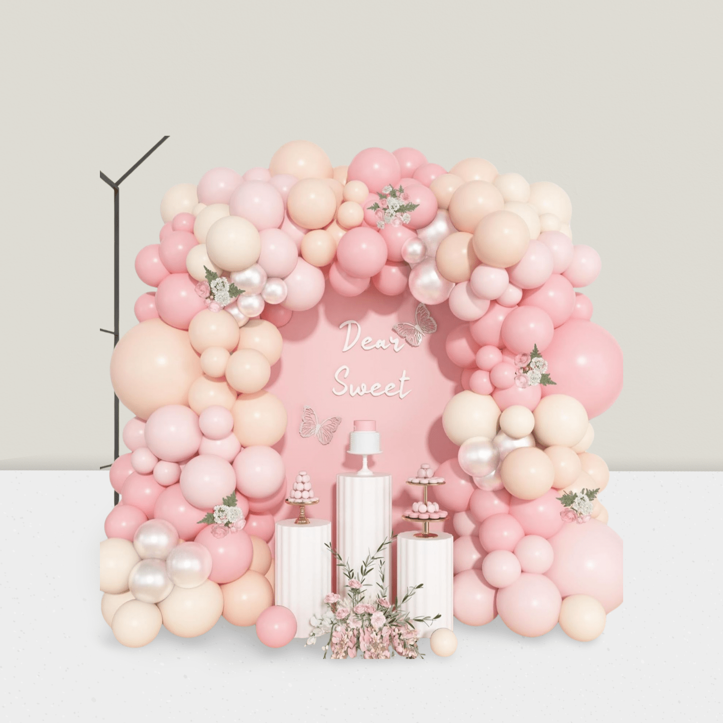 157-Pc Pink Balloon Arch Kit Pastel, Ivory, and Nude for Wedding, Shower, or Gender Reveal