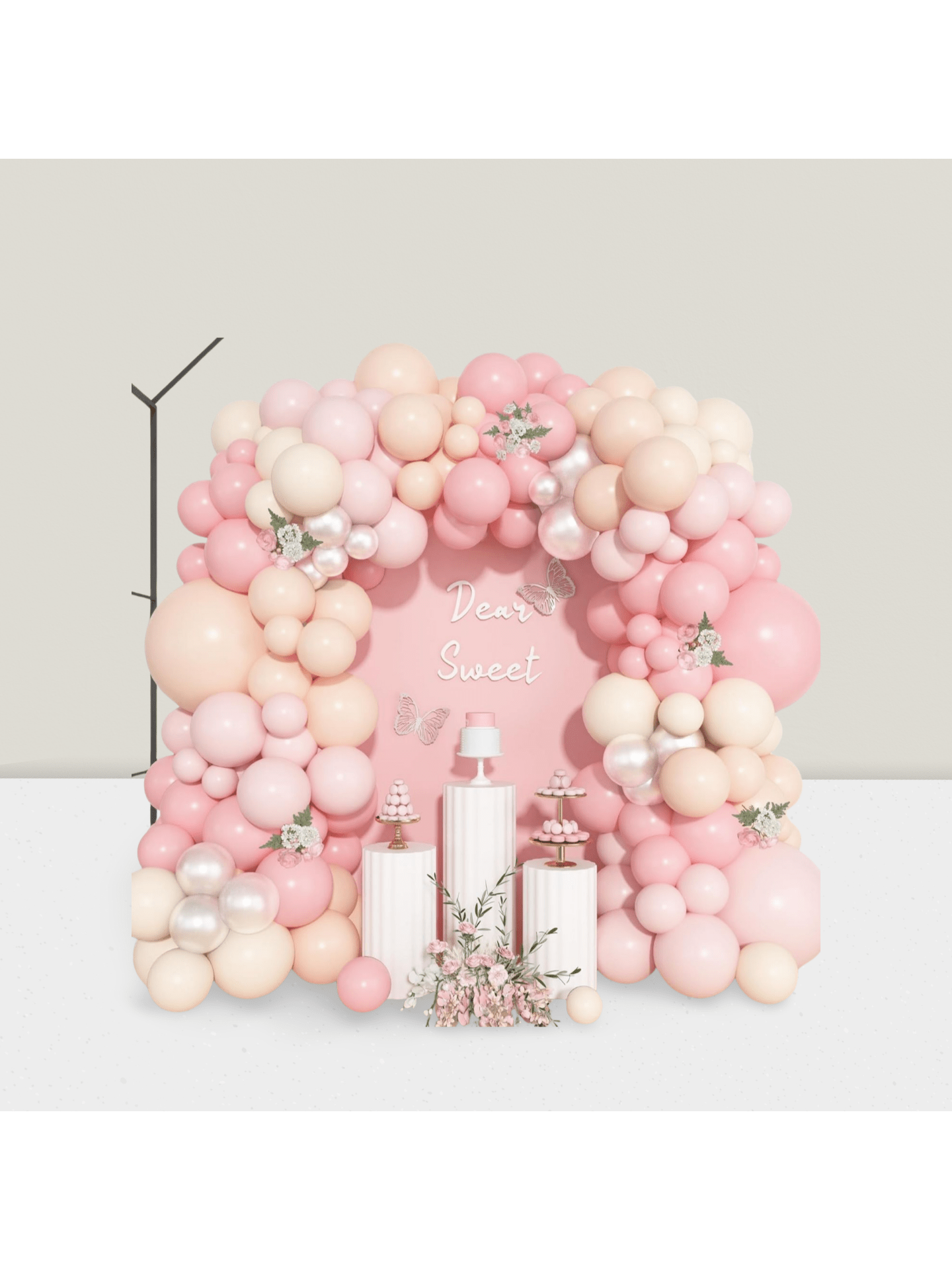 157-Pc Pink Balloon Arch Kit Pastel, Ivory, and Nude for Wedding, Shower, or Gender Reveal