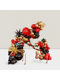 Movie Night Balloon Arch Kit in Red, Black & Gold