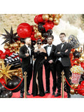Movie Night Balloon Arch Kit in Red, Black & Gold
