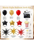 Movie Night Balloon Arch Kit in Red, Black & Gold