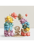 Rainbow Balloon Arch Kit 144 pcs Dusty Blue Orange Mustard Party Decor