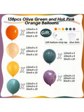 Rainbow Balloon Arch Kit 144 pcs Dusty Blue Orange Mustard Party Decor