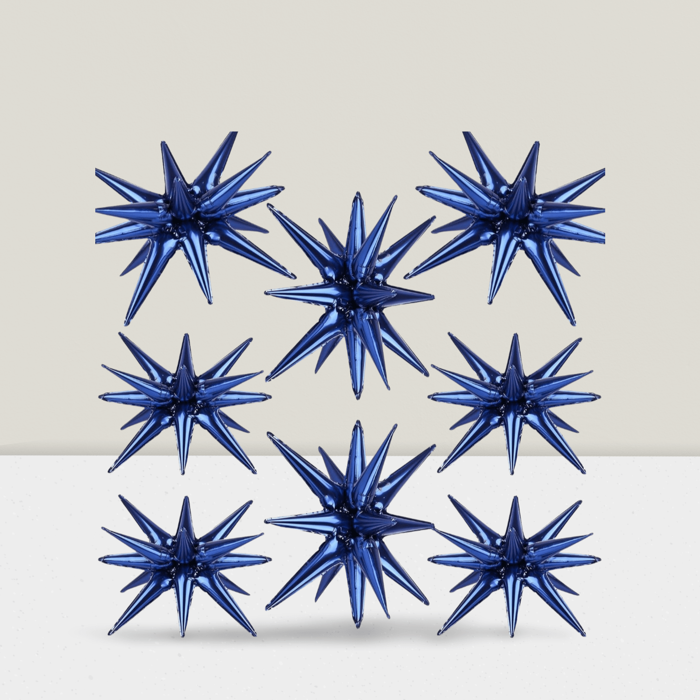 8-Piece Navy Blue Star Foil Balloons 27/22-Inch for Party or Wedding Decor