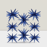 8-Piece Navy Blue Star Foil Balloons 27/22-Inch for Party or Wedding Decor
