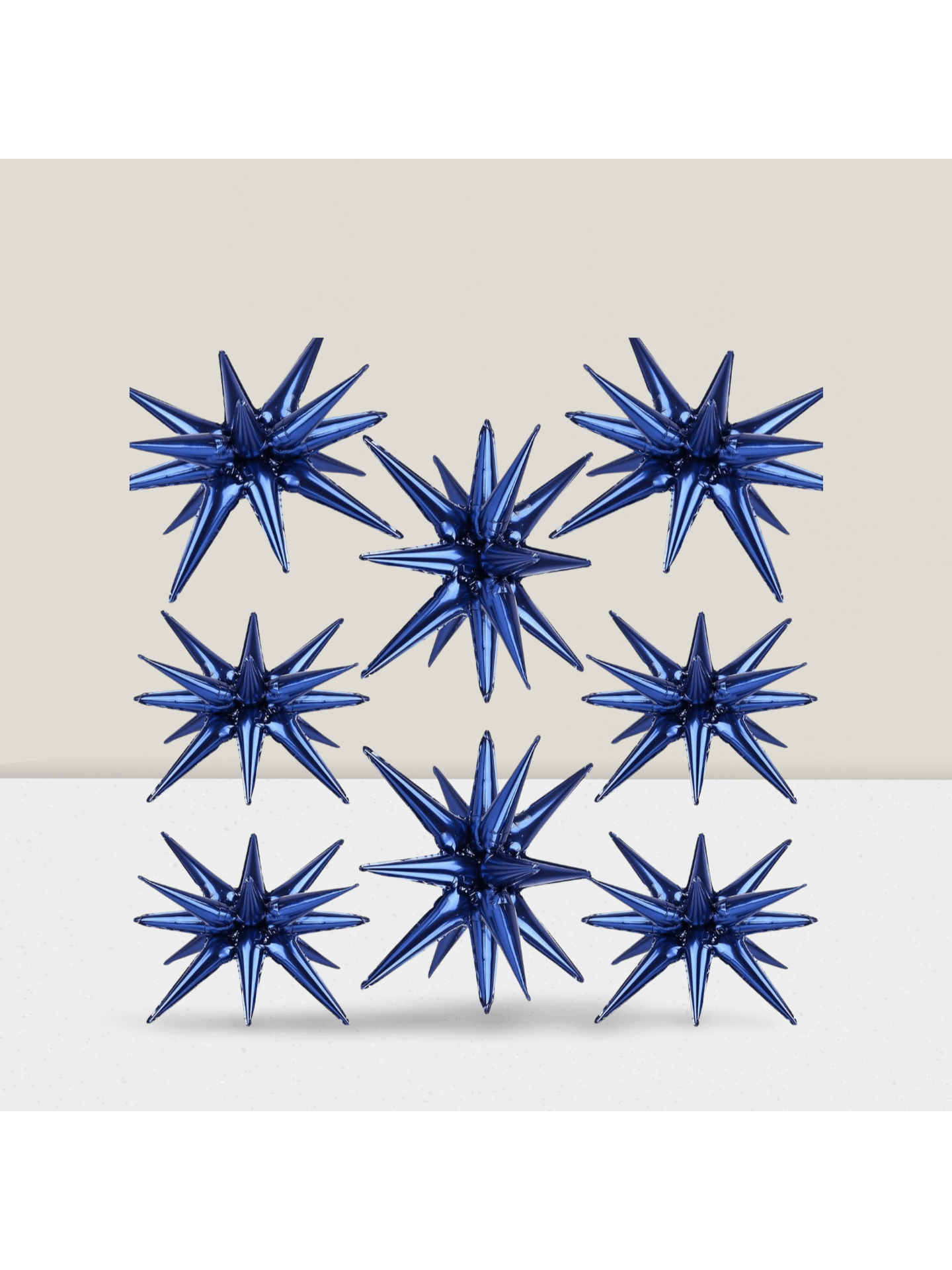 8-Piece Navy Blue Star Foil Balloons 27/22-Inch for Party or Wedding Decor