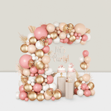 Dusty Pink Blush Balloon Arch Kit with Gold & Confetti for Parties