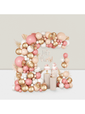 Dusty Pink Blush Balloon Arch Kit with Gold & Confetti for Parties