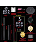 Balloon Centerpieces 6 Set Black Gold Confetti Stand for Graduation Birthday Party