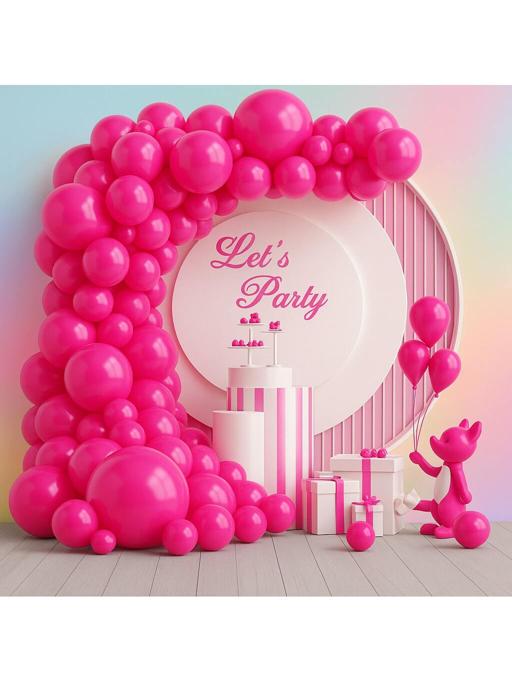 102PCS Hot Pink Balloon Arch Kit Showers, Wedding, Birthday & Anniversary Decor