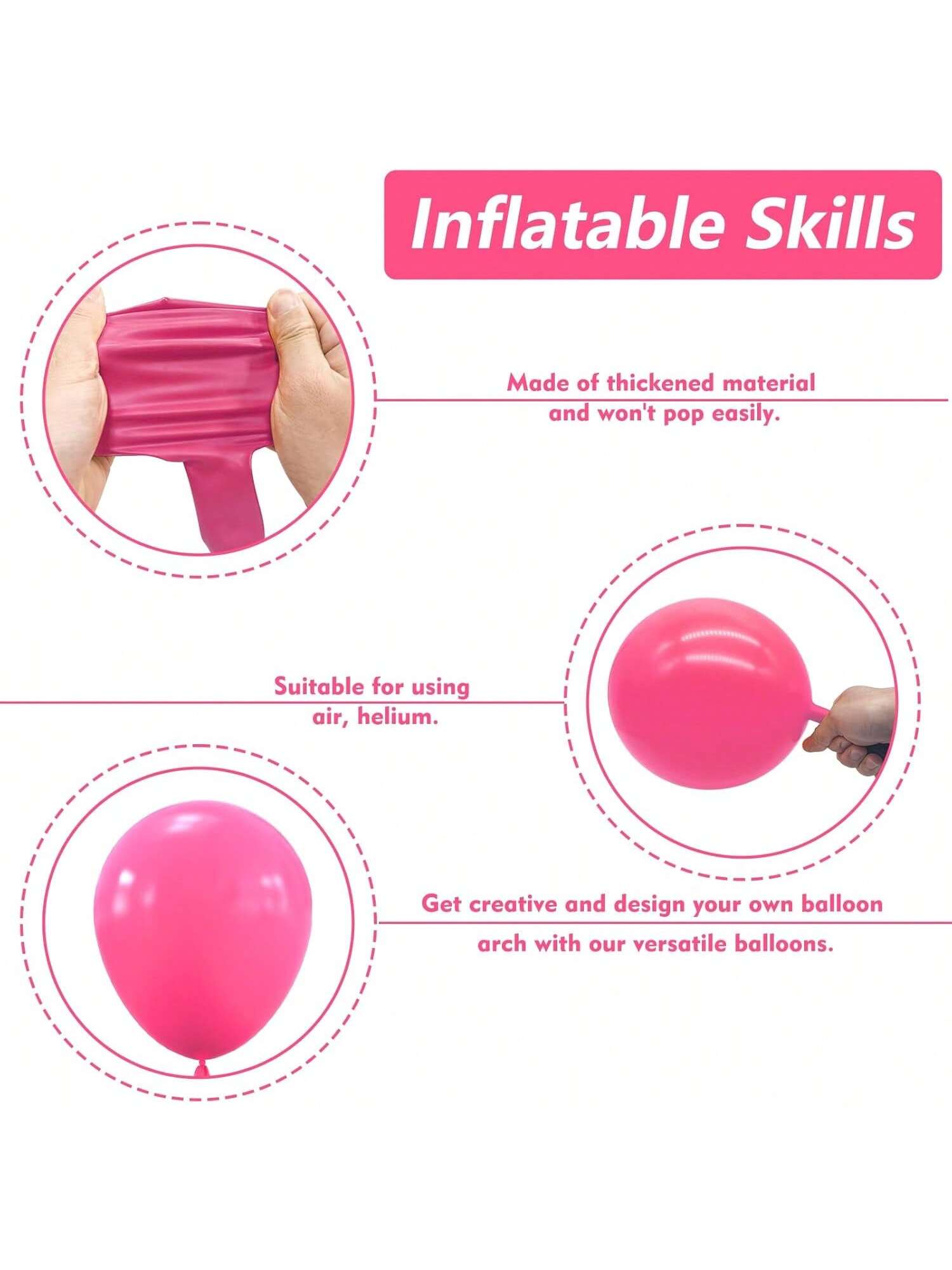 102PCS Hot Pink Balloon Arch Kit Showers, Wedding, Birthday & Anniversary Decor