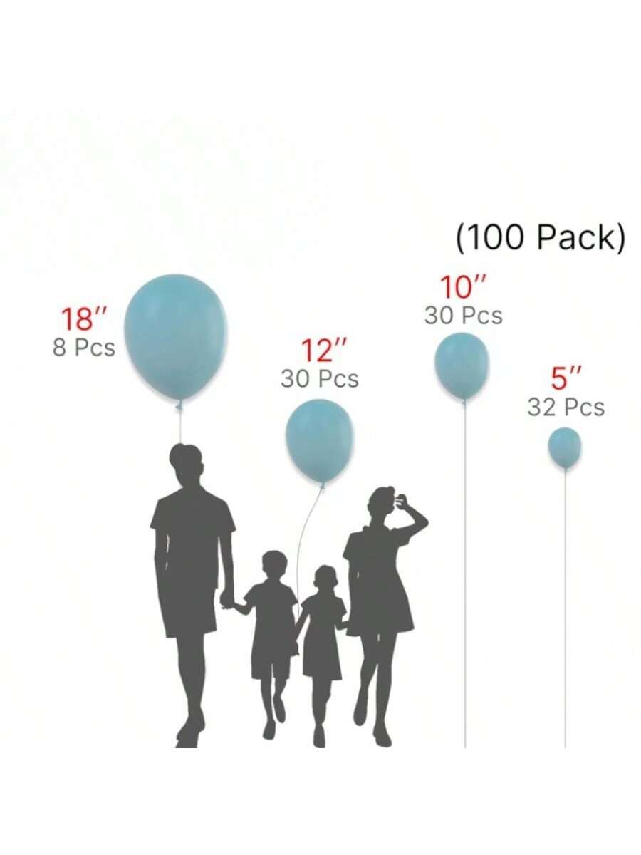 100pcs Dusty Blue Balloon Arch Kit Light Blue Aqua for Party Graduation Shower