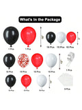 102-Piece Red, Black & White Balloon Kit for Casino, BBQ, or Graduation Party