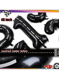 40-Inch Race Car Mylar Balloons with Number 0 and Checkered Flag for 10th Birthday