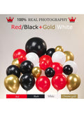 146PCS Black Red Gold White Balloon Garland Kit with Mylar Star Balloons for Parties