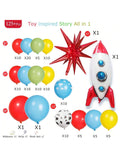 Toy Theme Balloon Arch Garland Kit with Rocket & Star Party Decor