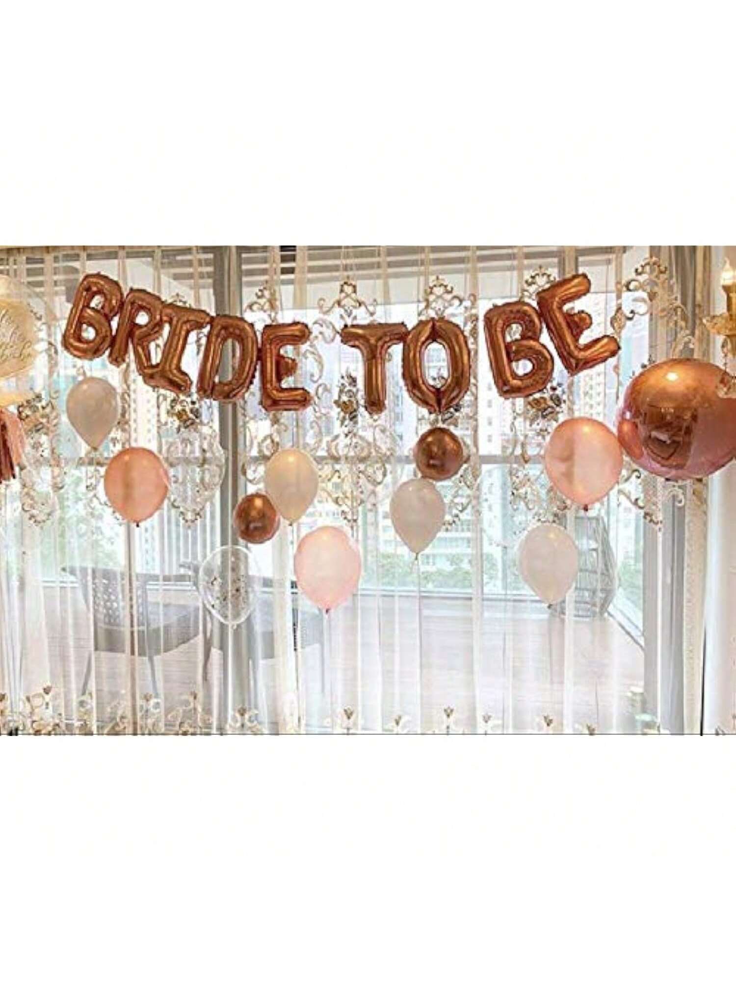 Bride to Be Rose Gold 16-Inch Balloon Banner for Bridal Shower or Bachelorette