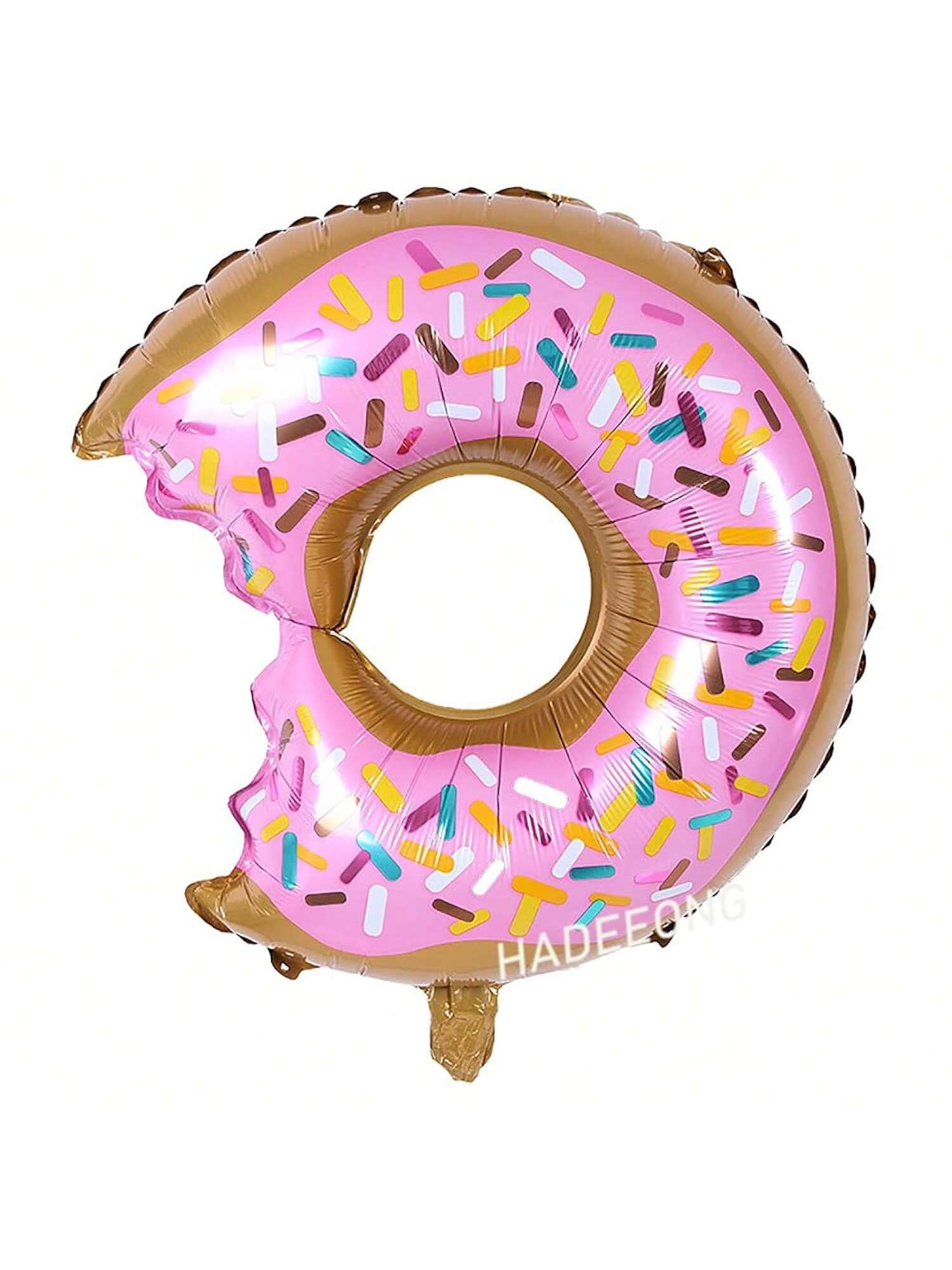 6-Piece Large Donut Foil Balloons for Birthday or Wedding Decorations