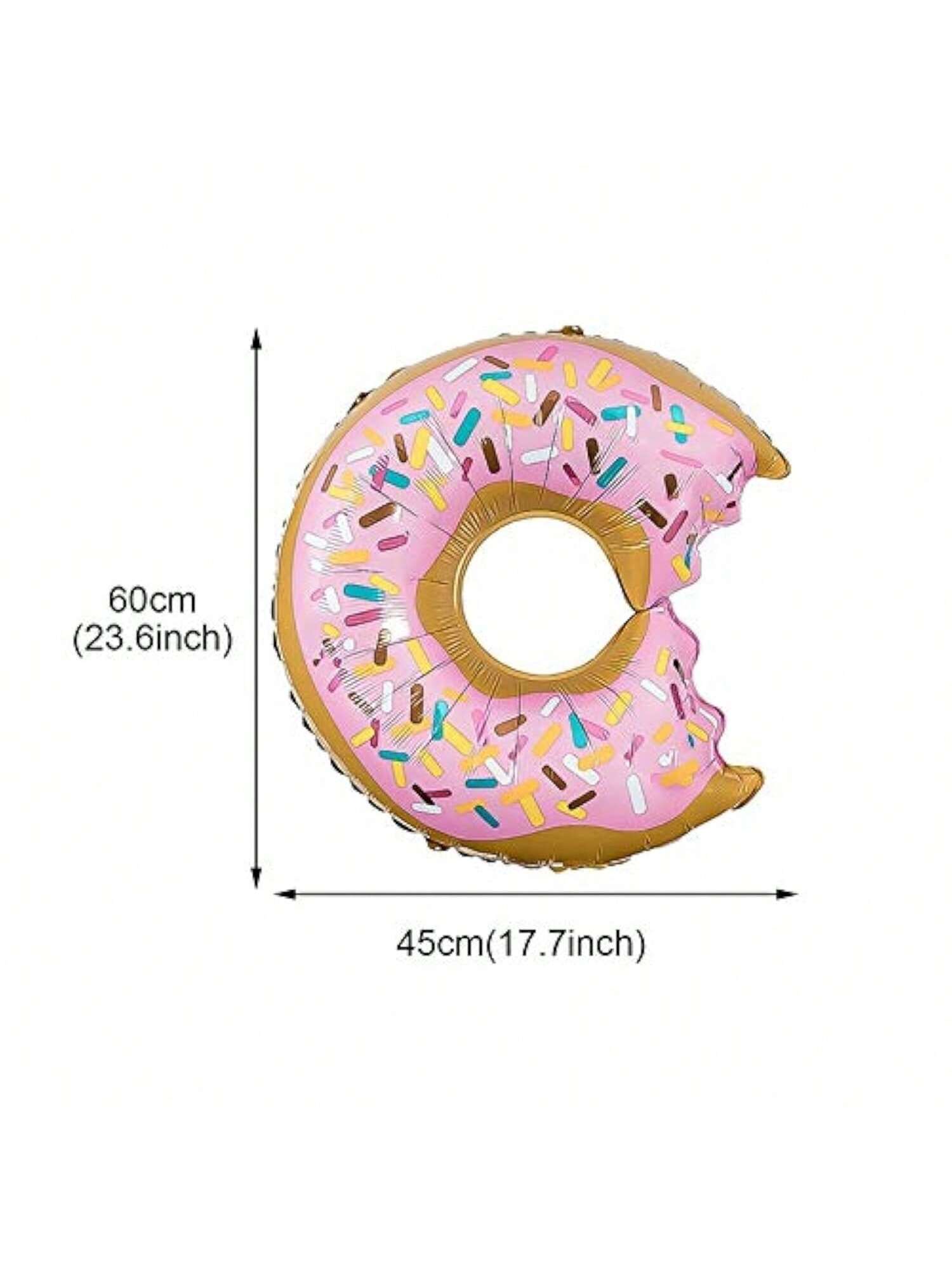Donut Party Supplies 23 Inch Pink Donut Foil Balloon with Rose Gold Letters for 2nd Birthday