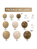 Brown Balloon Garland Kit with Nude Tan Coffee Blush Neutral Balloons for Woodland Parties